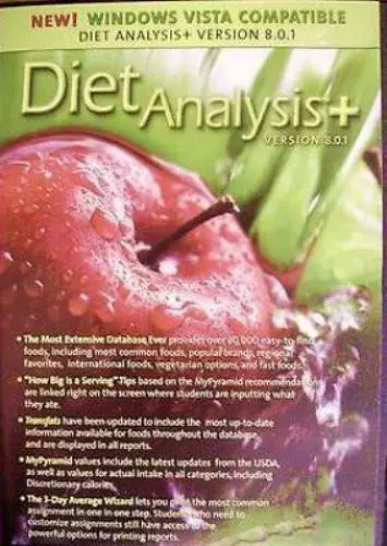 Diet Analysis Plus 8.0.1. Windows/Macintosh CD-ROM, Updated Good