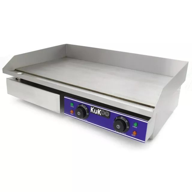 KuKoo 73cm Commercial Electric Griddle Countertop Kitchen Hotplate Stainless