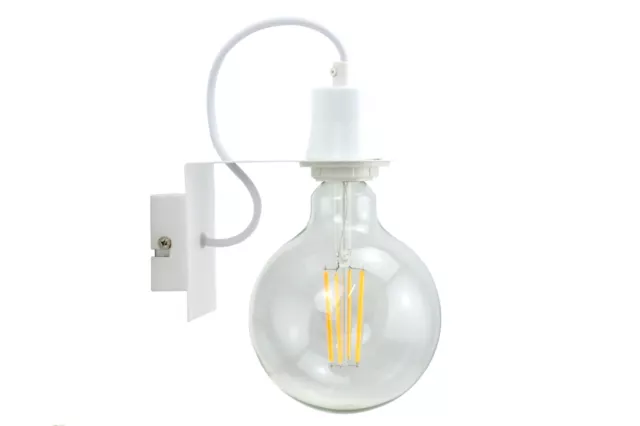 applique lampada da parete per interno bianco moderno industrial vintage led E27