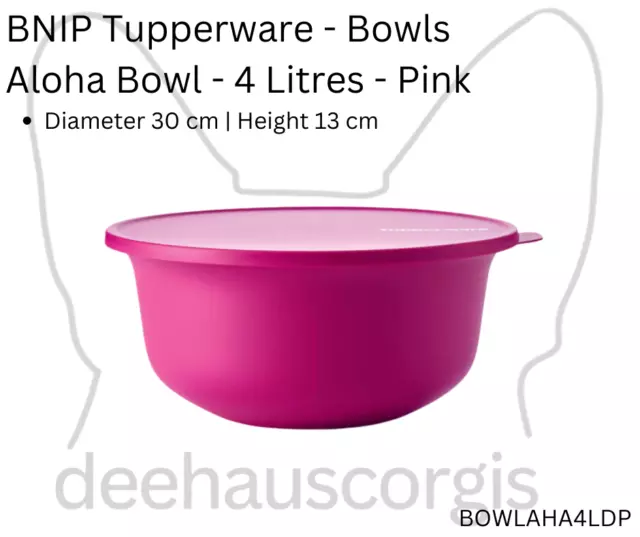 Brand New in Packaging Tupperware Aloha Bowl 4 Litre - Dark Pink