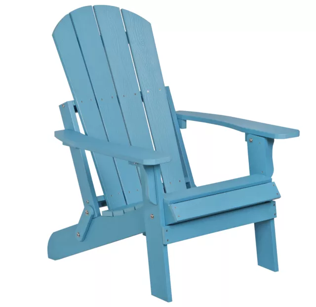 Folding Adirondack Chair Poly Patio Chair Fire Pit Chair Weather Resistant Blue