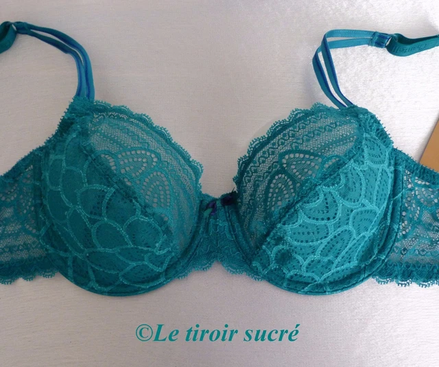 Soutien-gorge Coque Chantelle C Graphique Vert - Avec Armature, Neuf Avec étiquettes, Référence 2212
