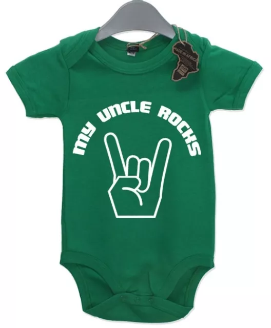 My Uncle Rocks Baby Grow BabyGrow Funny Cool Unisex Birthday Present Playsuit