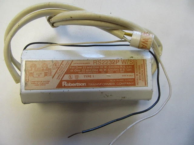 Robertson Ballast  RS2232P W/S  Use With 1- 32 Watt and 1 22 Watt or 40 Circline
