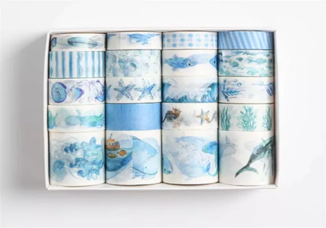 AU 20 Rolls Sticky Washi Tape Papers Scrapbooking Sea Woodland Note Stickers 2