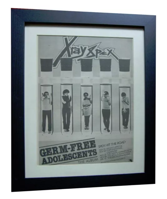 X-RAY SPEX+Germ Free Adolescents+POSTER+AD+ORIGINAL 1978+FRAMED+FAST+GLOBAL SHIP