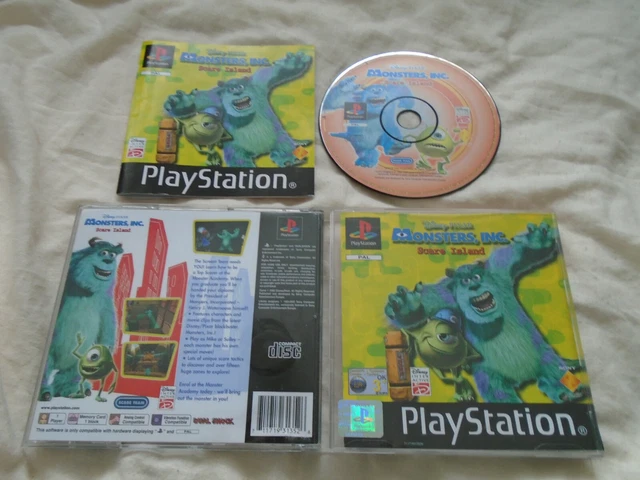 MONSTERS INC SCARE Island Disney PS1 (COMPLETE) Sony Playstation black ...