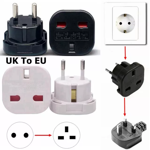 1x Reiseadapter UK zu EU Euro Europa Europa Strom Netz Adapter Stecker