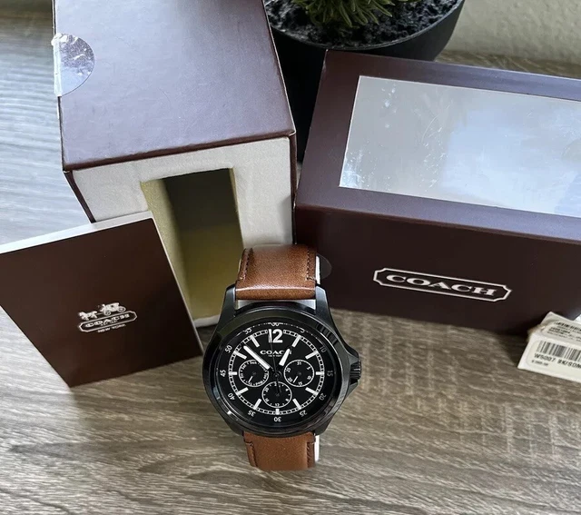 COACH MENS BARROW Analog Watch Black gold 14602056 275 85.94 PicClick