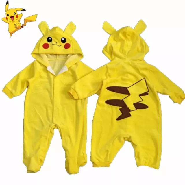 Newborn Baby Boy Girl Dinosaur Pikachu Costume Bodysuit Romper Jumpsuit Outfits