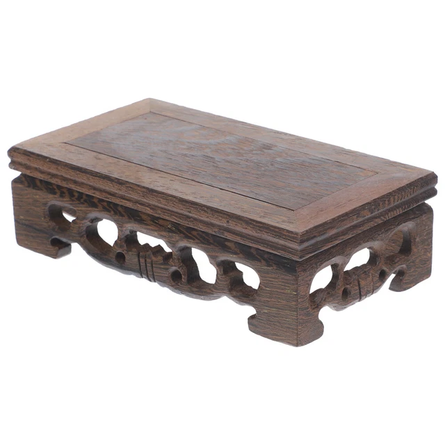 Alipis Support Pour Plantes En Bois Massif Vintage - Base Présentoir Bonsaï Et Vase, Style Asiatique Wengé