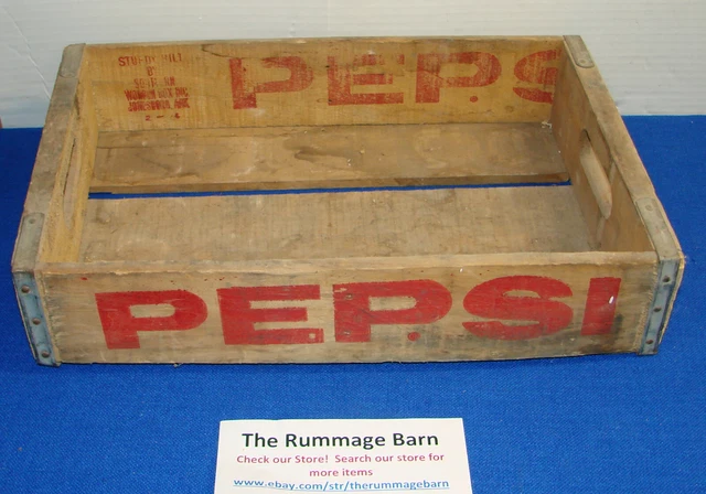 VINTAGE PEPSI WOOD crate – soda pop – for 10 oz size — pepsi colar
