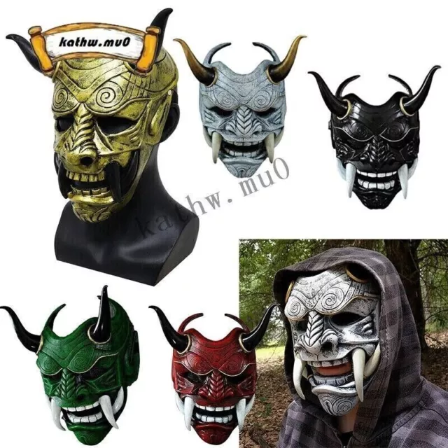 Halloween Japanese Hannya Demon Oni Samurai Noh Kabuki Prajna Devil Cosplay Mask