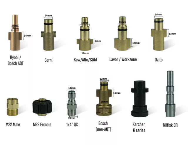 Pressure Washer Snow Foam Snowfoam Adaptor Adapter Connector Cannon Lance Gun