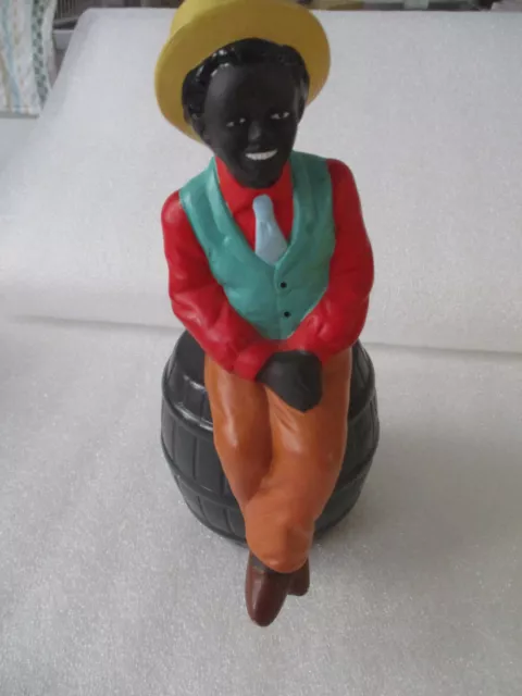 Statuette Tirelire en résine vintage Afro Américain occasion 22cm x 15cm x9.5 cm