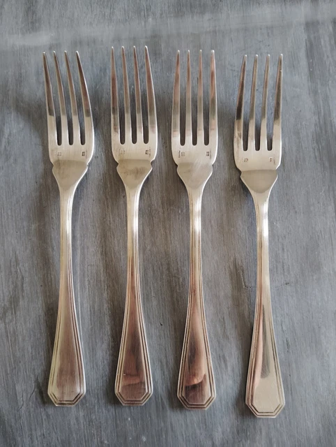Lot De 10 Fourchettes à Poisson Christofle - Modèle Boréal Art Déco, Métal Argenté, France