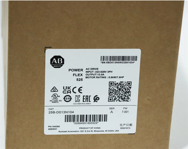25B-D013N104 Ser A Sealed PowerFlex 525 5.5kW 7.5Hp AC Drive US