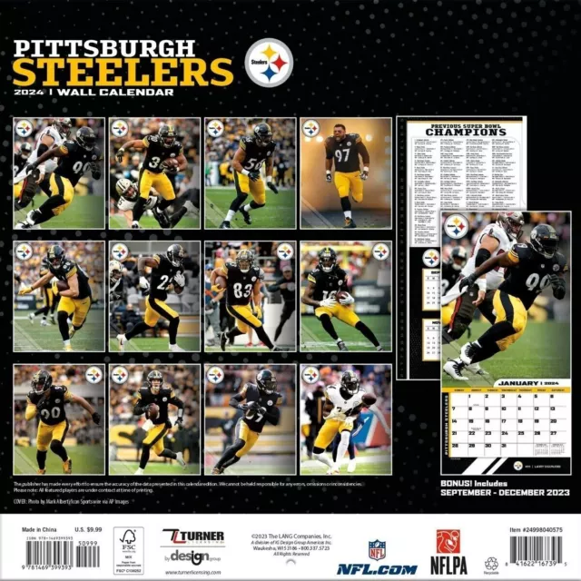 Turner Licensing,  NFL Pittsburgh Steelers 2024 Wall Calendar 2