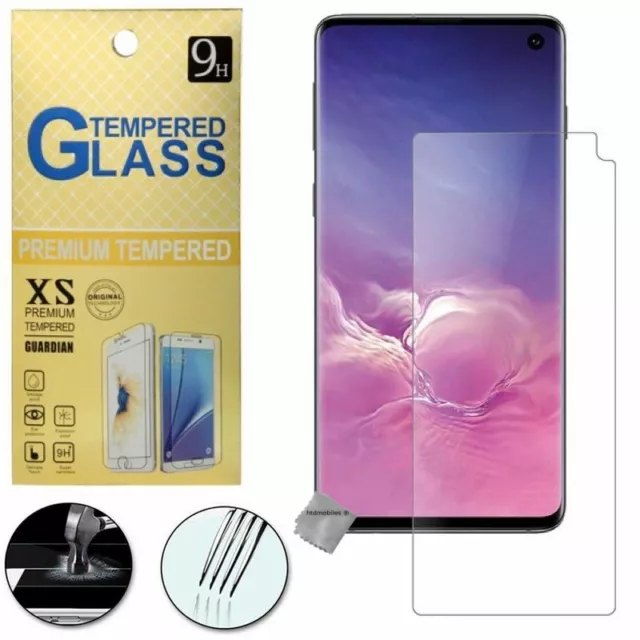 Film de protection vitre verre trempe transparent pour Samsung Galaxy S10