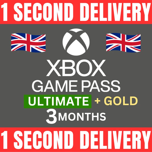 3 MONTHS - Game Pass Ultimate - Xbox Live Gold Membership Subscription
