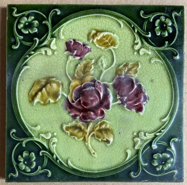Alfred Meakin - Antique Art Nouveau Majolica Tile C1900