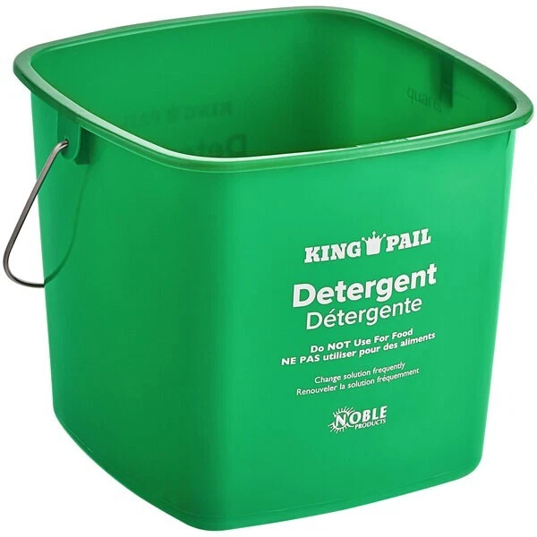 6 Qt. Green Plastic  Janitorial  Cleaning Pail Bucket