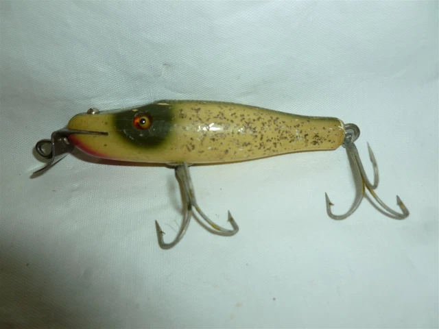 3-1/4 Inch Wood w/ Glass Eyes Creek Chub PIKIE Lure Sparkle Finish  Lot P-872