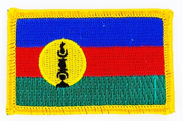 Patch Brodé Drapeau Nouvelle-Calédonie Kanak – Thermocollant, 7x4,5cm, Pour Sac, T-shirt, Casquette