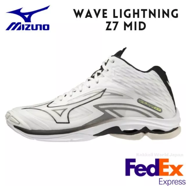 MIZUNO Volleyball Shoes WAVE LIGHTNING Z7  MID V1GA2250 09 White FEDEX NEW!!