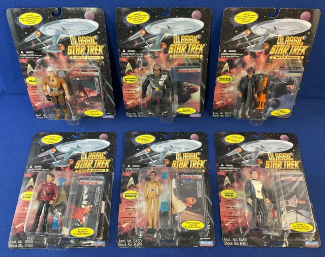 1995 Playmates Classic Star Trek Movie Series 6 Action Figures Moc
