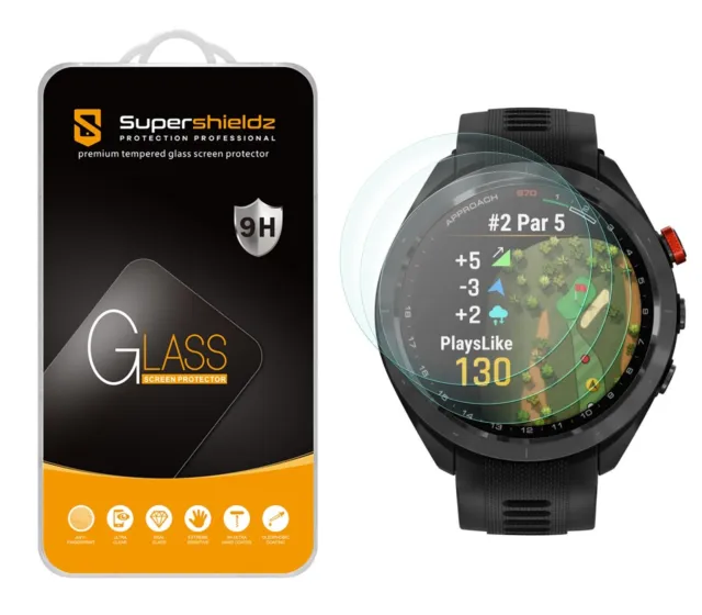 3X Supershieldz Tempered Glass Screen Protector for Garmin Approach S70 (47mm)