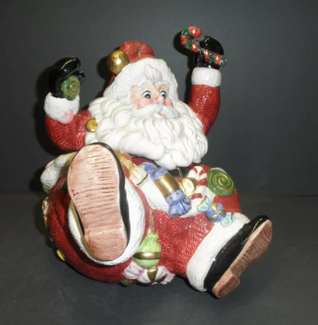 Fitz and Floyd Sugar Plum Christmas Santa Biscuit Jar - New in Box  - 19/1072