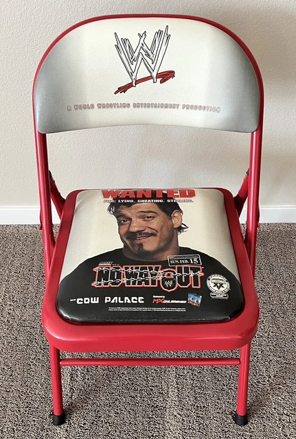 WWE Eddie Guerrero Wanted No Way Out Cow Palace Ringside Padded Chair RARE! WWE Eddie Guerrero Wanted No Way Out Cow Palace Ringside Padded Chair RARE!