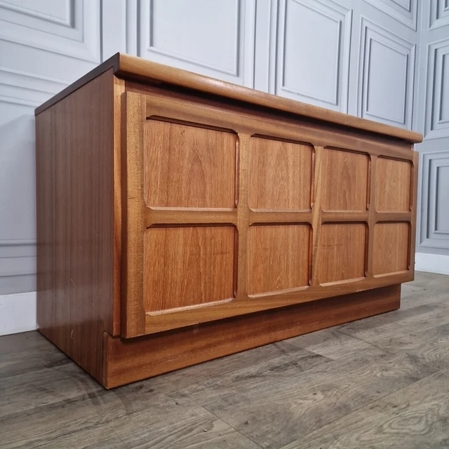 VINTAGE NATHAN MID Century Teak Sideboard Media Unit Cabinet Parker ...
