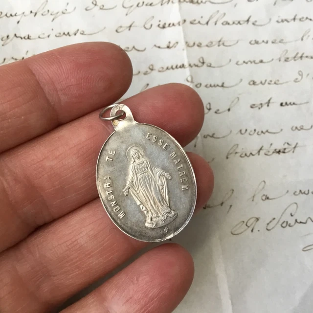 Vierge de la Miracle en argent sterling, 18/20 CM, Argent sterling, Pas de gemme