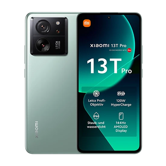 Xiaomi 13T 5G Smartphone – 256 GB, 8 GB RAM, Wiesengrün – Dual SIM, Android, 2 Jahre Garantie