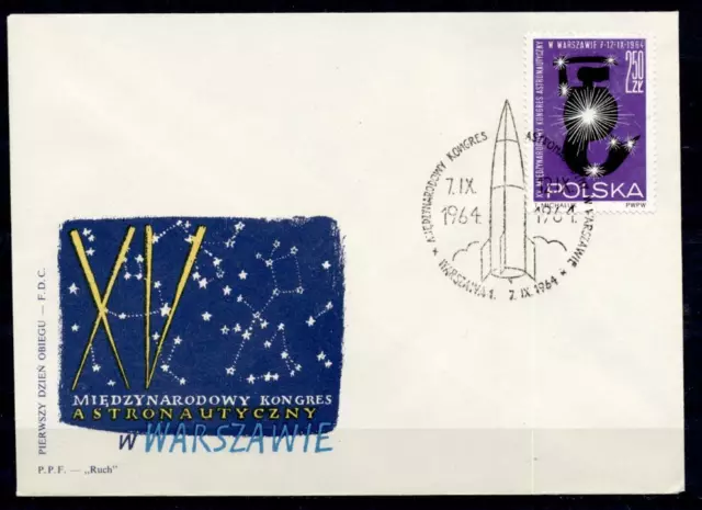 15. Kongress für Astronautik, Warschau. FDC. Polen 1964