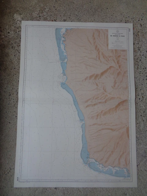 CARTE MARINE De Maraa à Faaa Côte ouest de Tahiti 1978