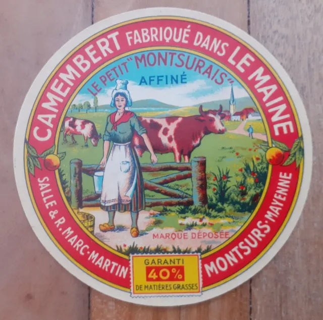 Étiquette Fromage Camembert. Salle Et Parc Martin . Montsurs.  Mayenne .