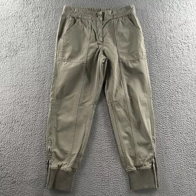 J.Crew Womens Pants Green Size 6 Jogger Utility Mid Rise Ankle Zip 100% Cotton