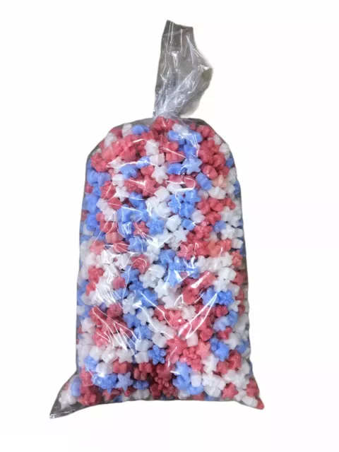 FunPak Packing Peanuts Red White Blue Stars 1.5 cu ft Compostable Biodegradable 2