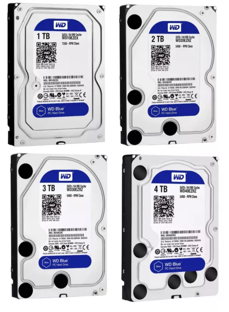 Western Digital 1TB 2TB 3TB 4TB Internal Desktop Hard Drive SATA 3.5'' 6GBs WD