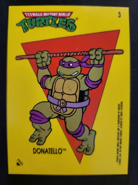 1989 Topps TMNT Teenage Mutant Ninja Turtles Donatello STICKER card #3