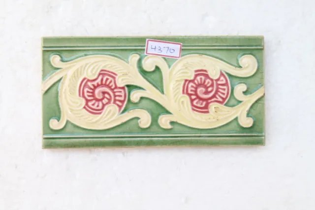 Japan antique art nouveau vintage majolica border tile c1900 Decorative NH4370 7