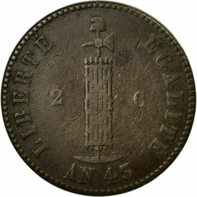 [#482949] Coin, Haiti, 2 Centimes, 1846, VF, Copper, KM:26