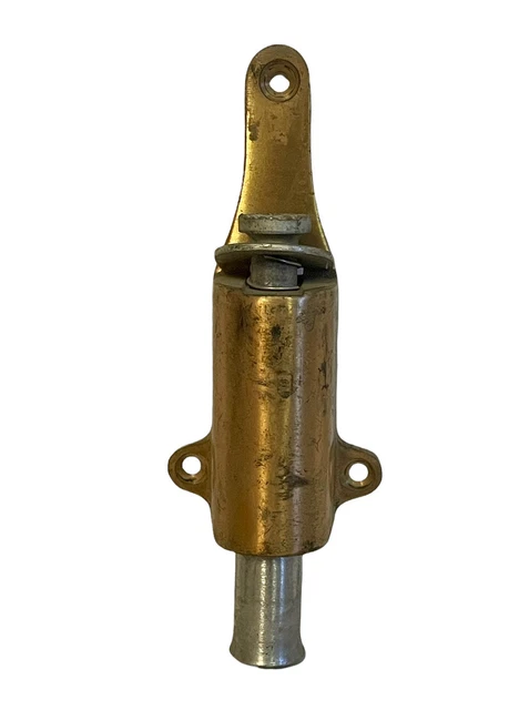 Vintage Antique Solid Brass Glynn Johnson Foot Operated Plunger Door Stop f