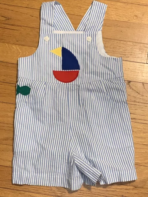 VTG? Little Traditions Sailboat Fish Sunsuit/Overalls/Romper 3T/4T ?