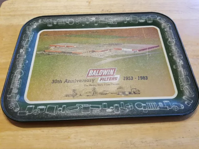 Baldwin Filters 30th Anniversary 1953-1983 Metal Serving Tray 12 1/4"×8 3/4"