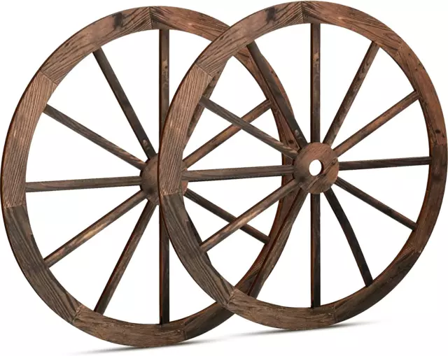 2 Pcs Wagon Wheel Decor Wooden Western Cowboy Party Decorations Vintage Rustic W