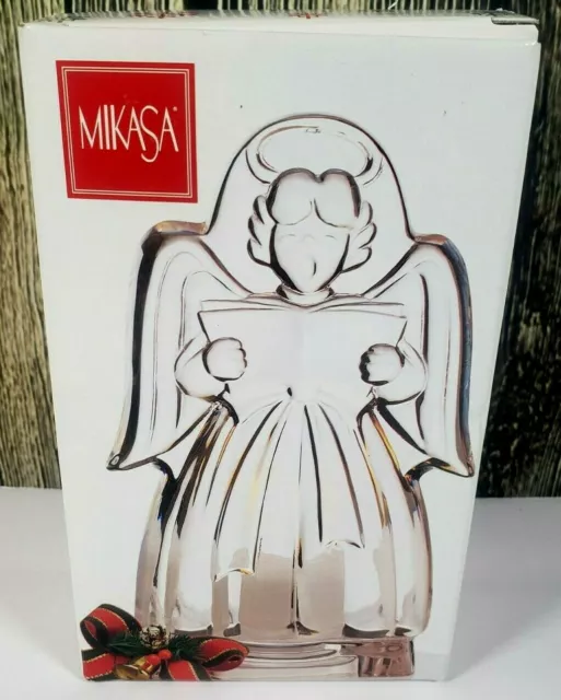 MIKASA Glass Singing Christmas Angels Dream Votive Tea Light Candle Holder